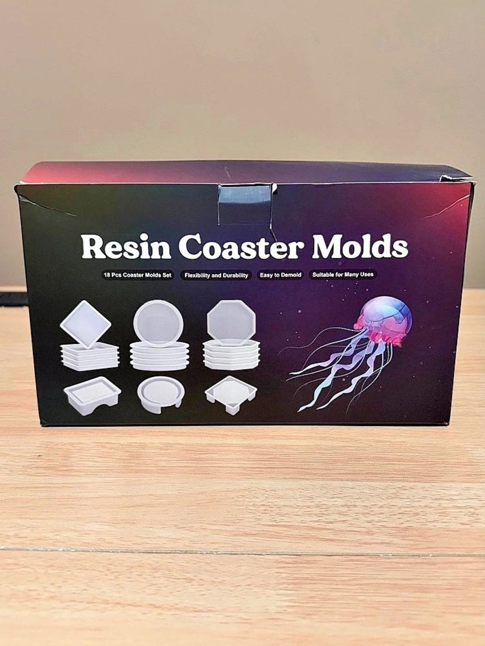 Let's Resin Coaster Molds Set Black & Pink